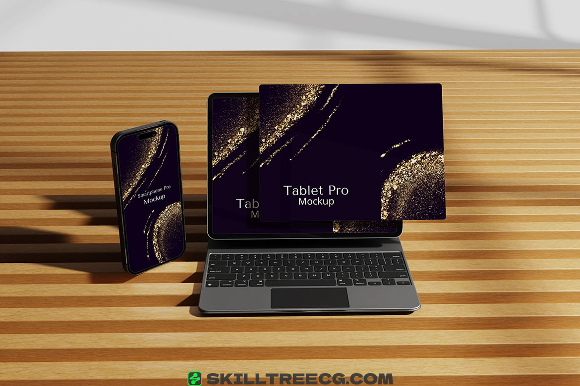 图片[2]-Tablet Pro with Smartphone Mockup（324044）-技能树